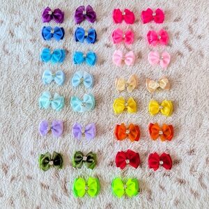 Hair Bow Set With Stones For Small Dogs